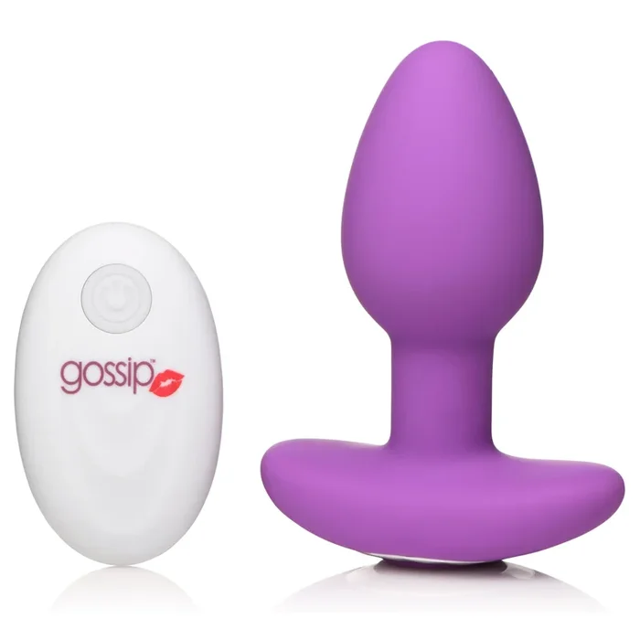 10X Pop Rocker Vibrating Silicone Plug with Remote – Violet