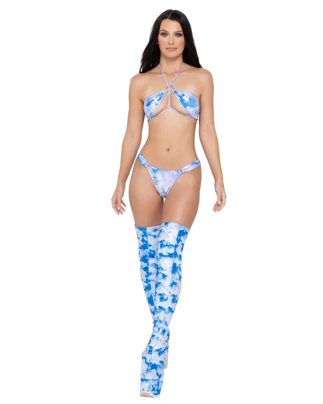 6299 – Cloud Print Thong Back