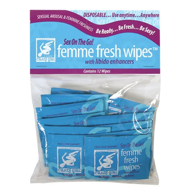 ‘++Crazy Girl Femme Wipes (12Pk)