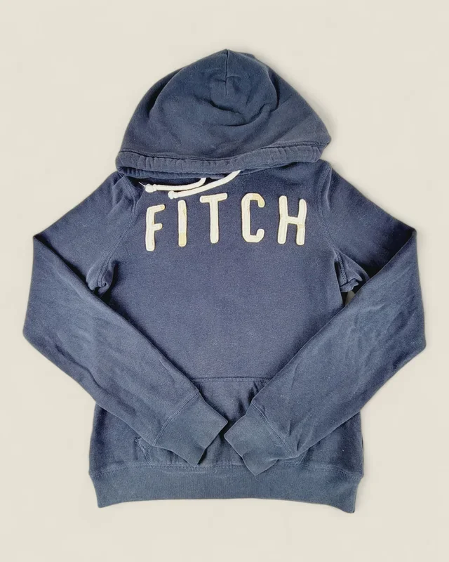 ABERCROMBIE & FITCH NAVY HOODIE YOUTH MEDIUM PRE-LOVED
