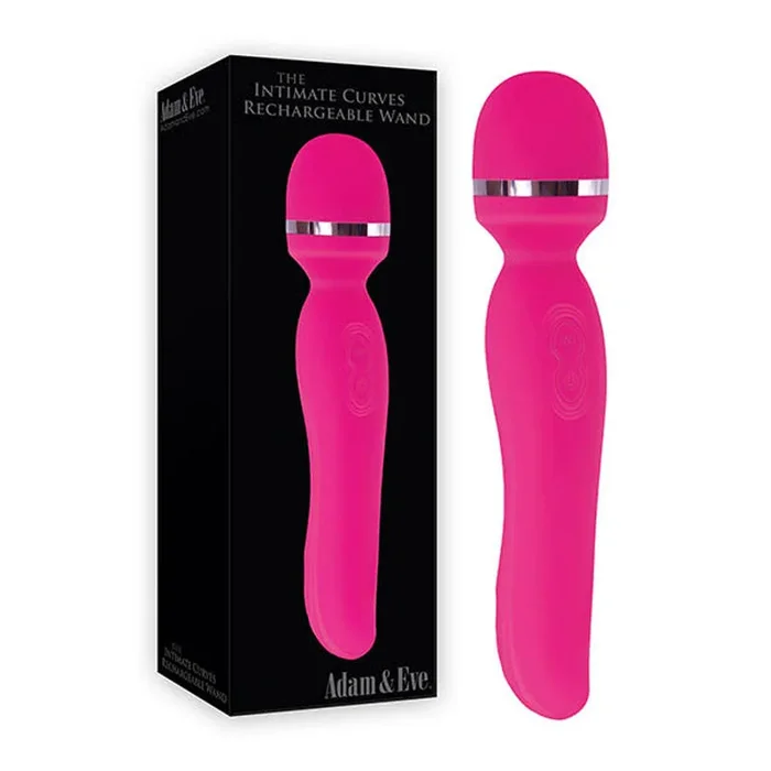 Adam & Eve Intimate Curves Rechargeable Wand – Pink 19.7 cm (7.75”) USB Rechargeable Massage Wand