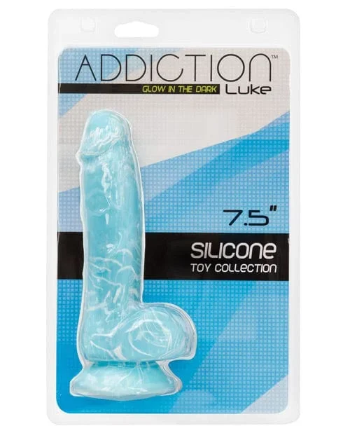 Addiction Luke 7.5″ Glow In The Dark Dildo – Blue