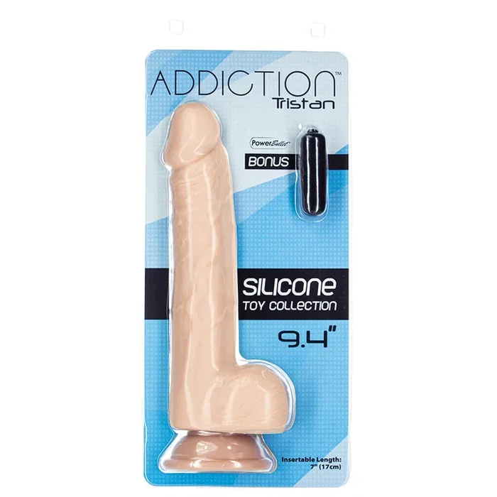 Addiction Tristan Silicone Dildo – Beige 9″