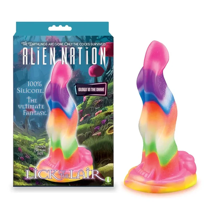 Alien Nation – Lick Of The Lair – Glow in Dark Rainbow 17.8 cm Fantasy Dong