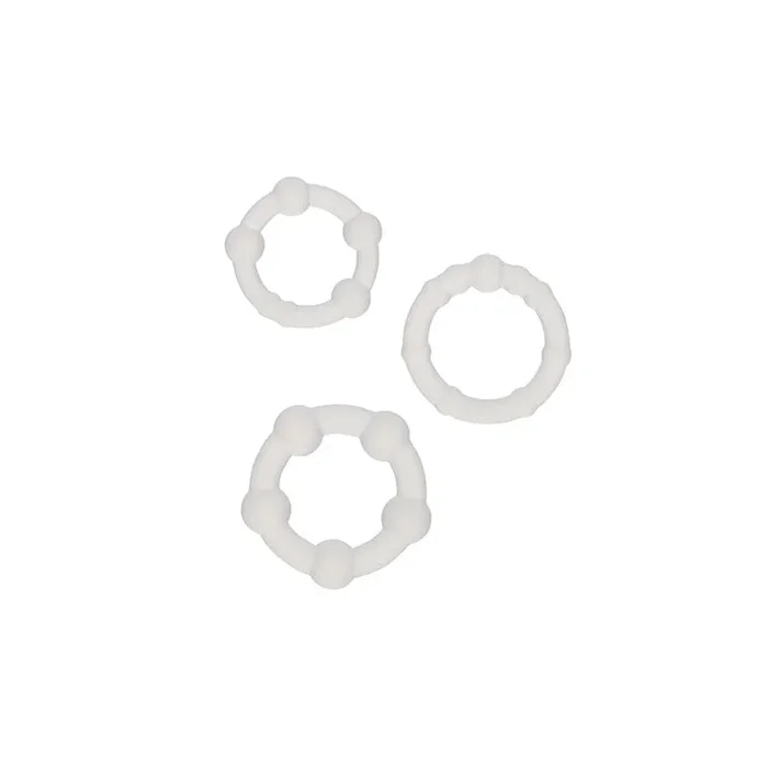 Alpha Liquid Silicone Beaded Cock Rings 3pk
