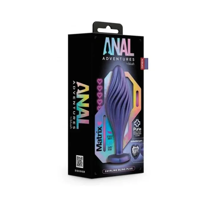 Anal Adv Matrix Swirl Bling Plug Sapphir