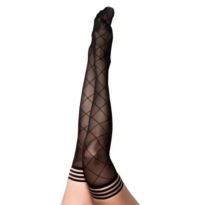 Anna – Diamond Thigh High – Size a – Black