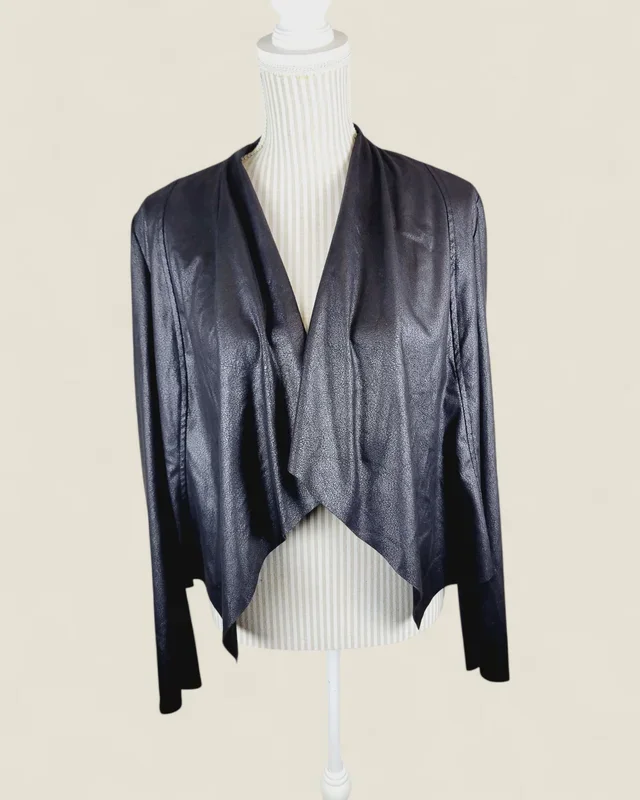 ARDENE FAUX SUEDE BLACK JACKET LADIES MEDIUM PRE-LOVED