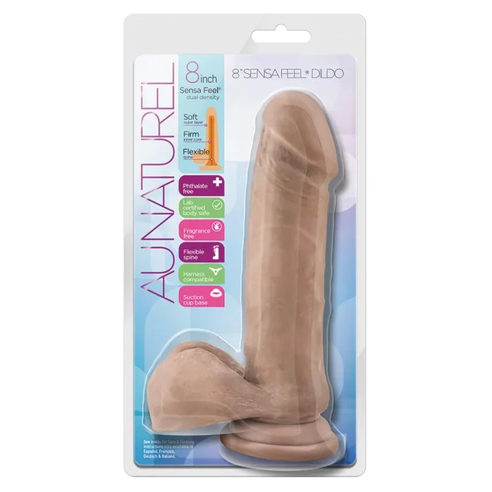 Au Naturel Realistic Latin 8-Inch Long Dildo With Balls & Suction Cup Base