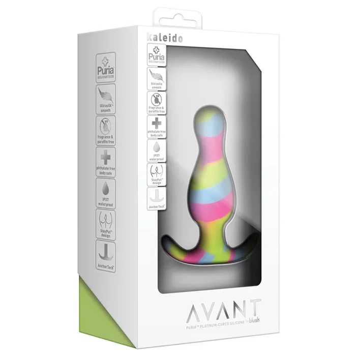 Avant Kaleido Lime: Artisan 3 Inch Tapered Stayput Butt Plug with Pleasure Curves – Elegantly Made with Smooth Ultrasilk Purio Silicone