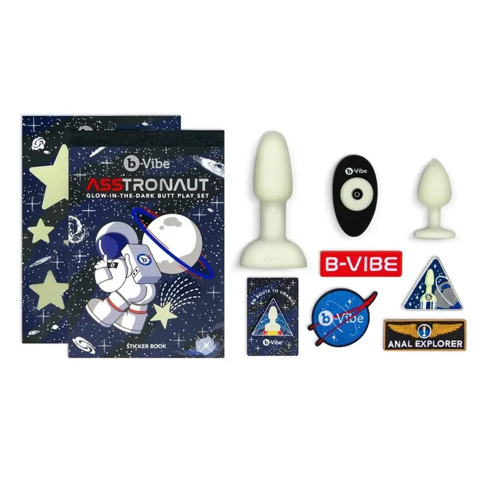 b-Vibe ASStronaut Glow In The Dark Butt Plug Play Set