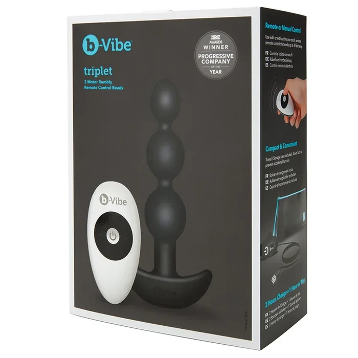 b-Vibe Triplet Anal Beads – Black
