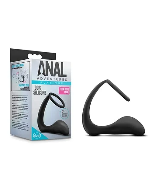 Blush Anal Adventures Cock Ring Plug – Black