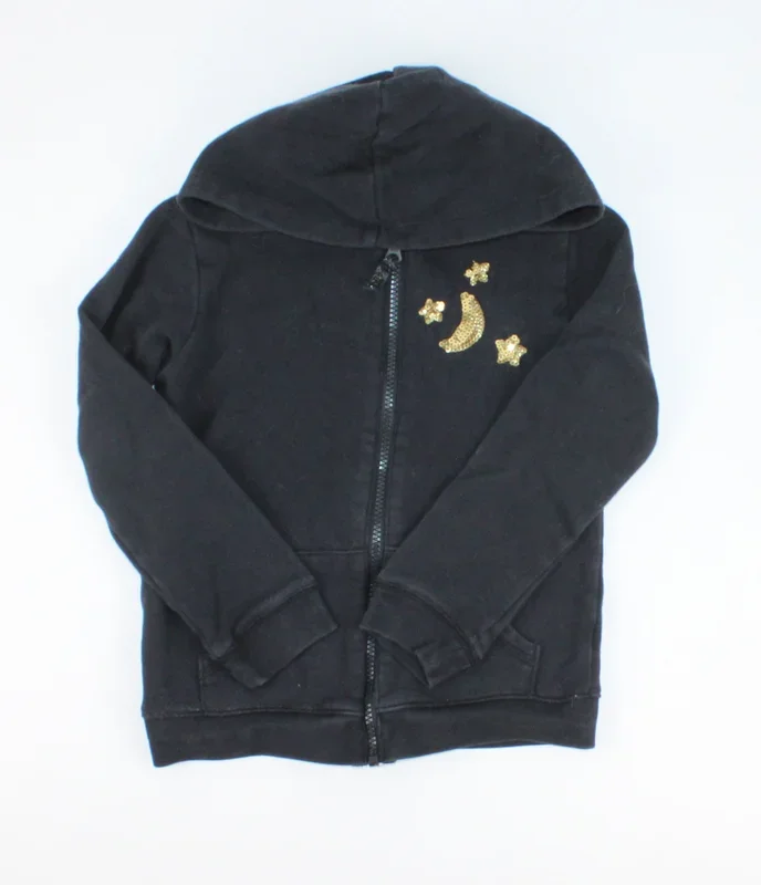 CARTERS BLACK SWEATER ZIP 6Y PRE-LOVED