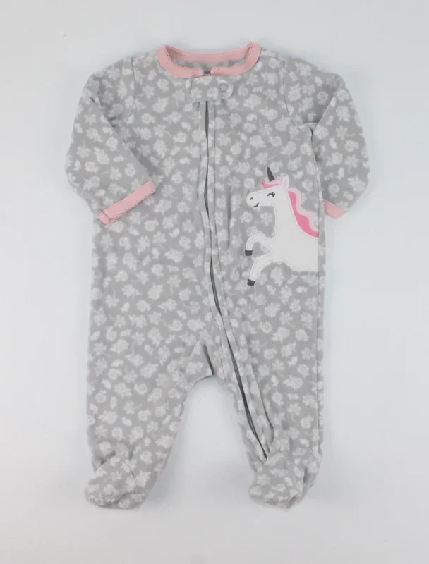 CARTERS FLEECE UNICORN FOOTIES 3M PRE-LOVED