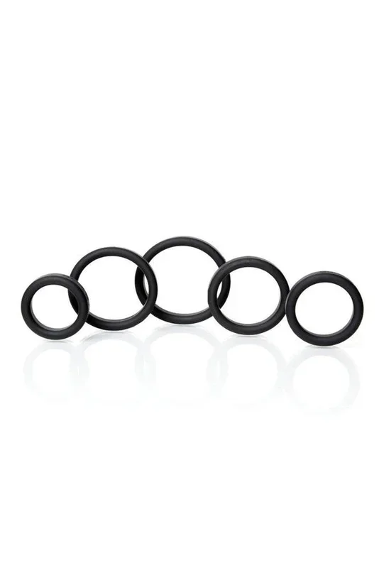 Channel 1 Releasing – Boneyard – 5-Piece Silicone Cock Ring Set – Black