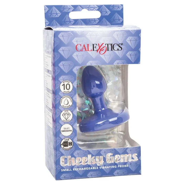 Cheeky Gems Small Rechargeable Vibrating Probe – Blue