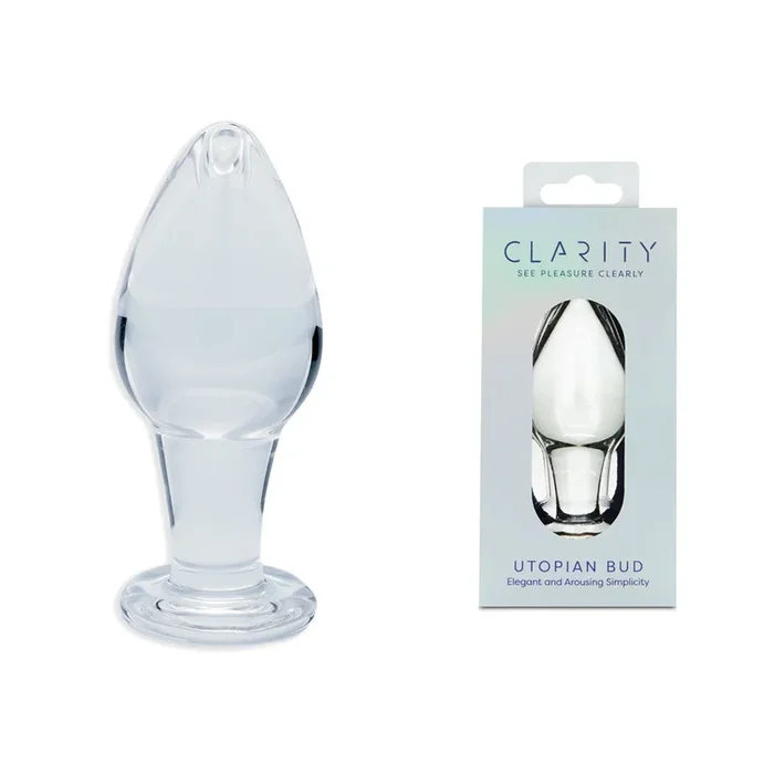 Clarity – Utopian Bud – Clear 8.9 cm Glass Butt Plug