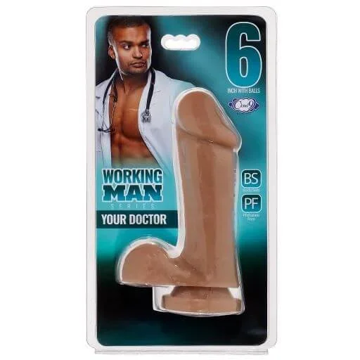 Cloud 9 Working Man 6 inches Medium Skin Tone Tan Dildo with Balls Your Doctor