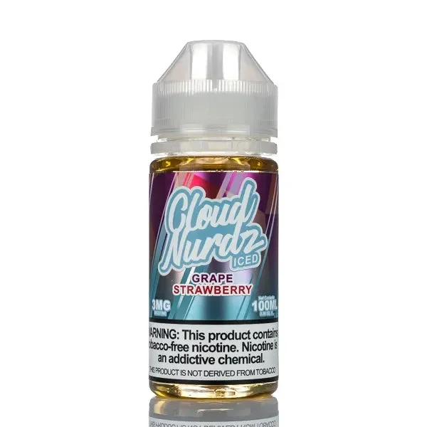 Cloud Nurdz E-Liquid – Grape Strawberry Iced – 100ml