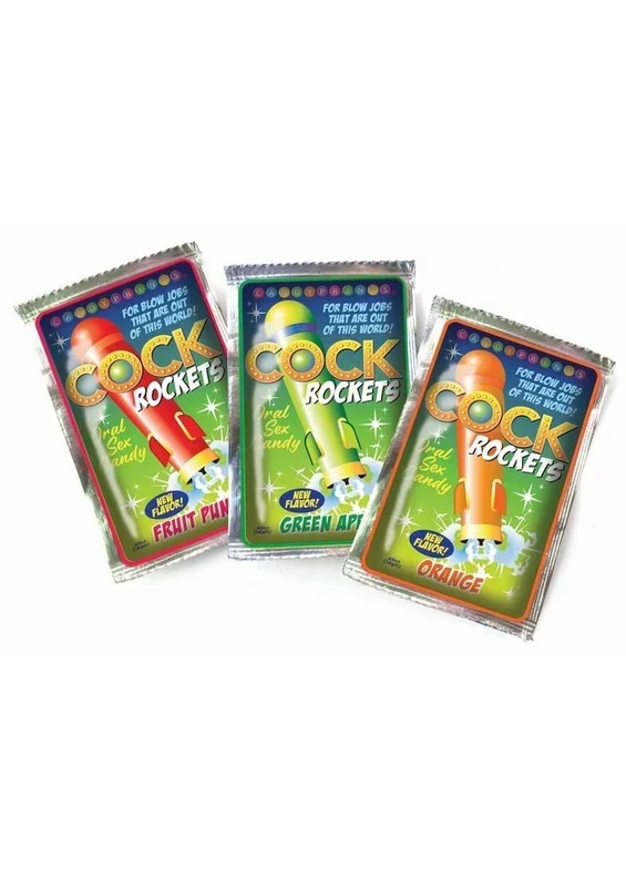 Cock Rockets Oral Sex Candy (36 Per Display) – Fruit Punch, Green Apple, Orange
