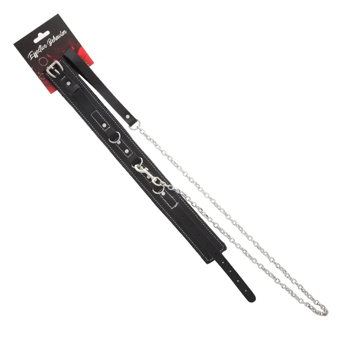 COLLAR BLACK W/JEWELS AND LEASH LEATHER