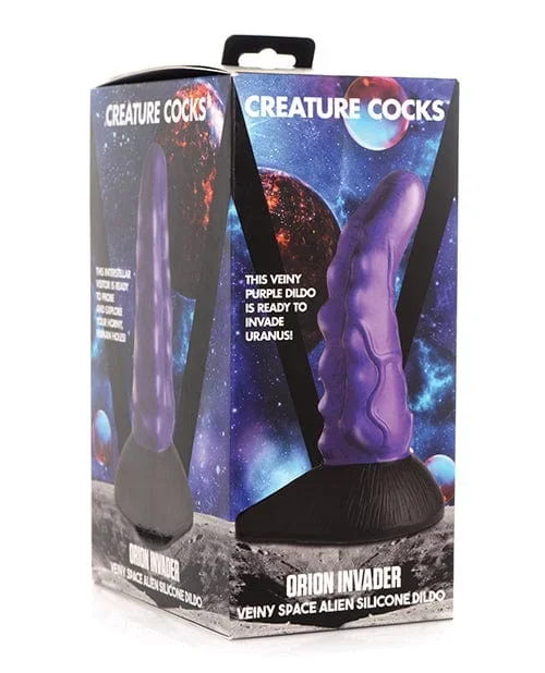 Creature Cocks Orion Invader Veiny Space Alien Silicone Dildo – Purple & Black