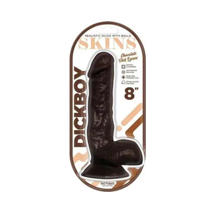 Dickboy Skins Dildo 8 In. Chocolate Lovers