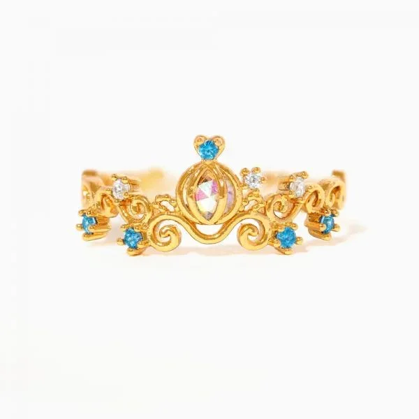 Disney Cinderella Carriage Ring – Gold – Size 6.5
