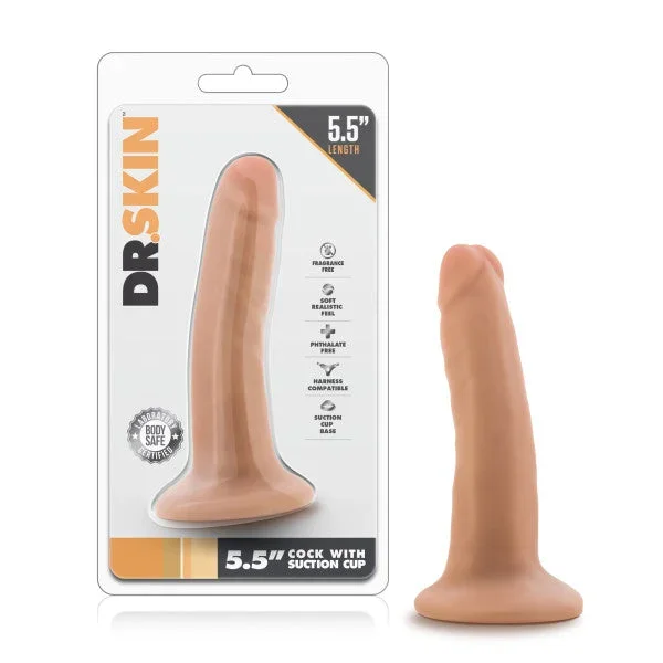 Dr. Skin 5.5” Cock with Suction Cup – Flesh 14 cm (5.5”) Dong