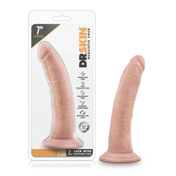 Dr. Skin 7” Cock with Suction Cup – Flesh 17.8 cm Dong