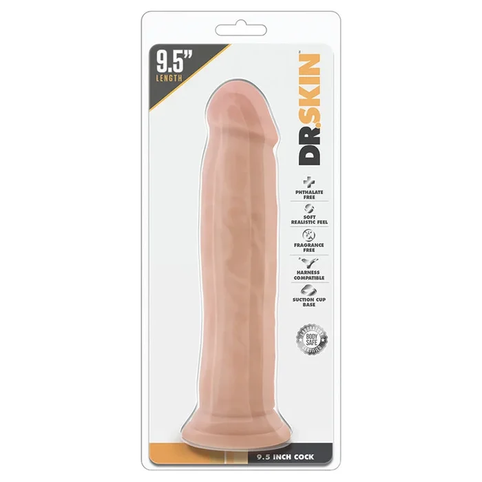 Dr. Skin Realistic Vanilla 9.5-Inch Long Dildo With Suction Cup Base