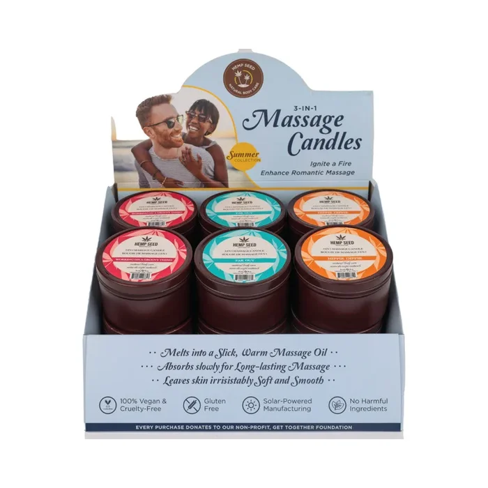 Earthly Body Hemp Seed Summer Candle 12-Piece Display Pre-Pack