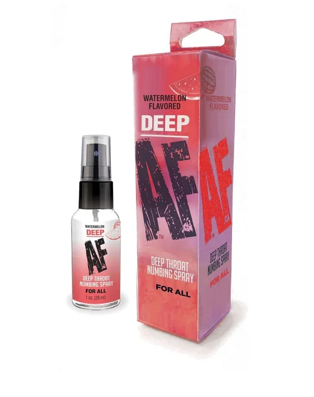 Elevate Your Oral Pleasure with Deep AF Numbing Throat Spray 1 Oz in Refreshing Watermelon Flavor!