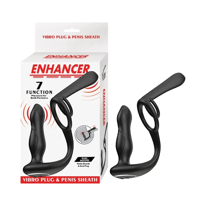 Enhancer Vibro Plug & Penis Sheath Black