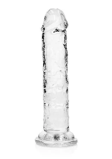 Experience Crystal Clear Ecstasy with RealRock Straight Realistic 6″ Dildo in Transparent Clear