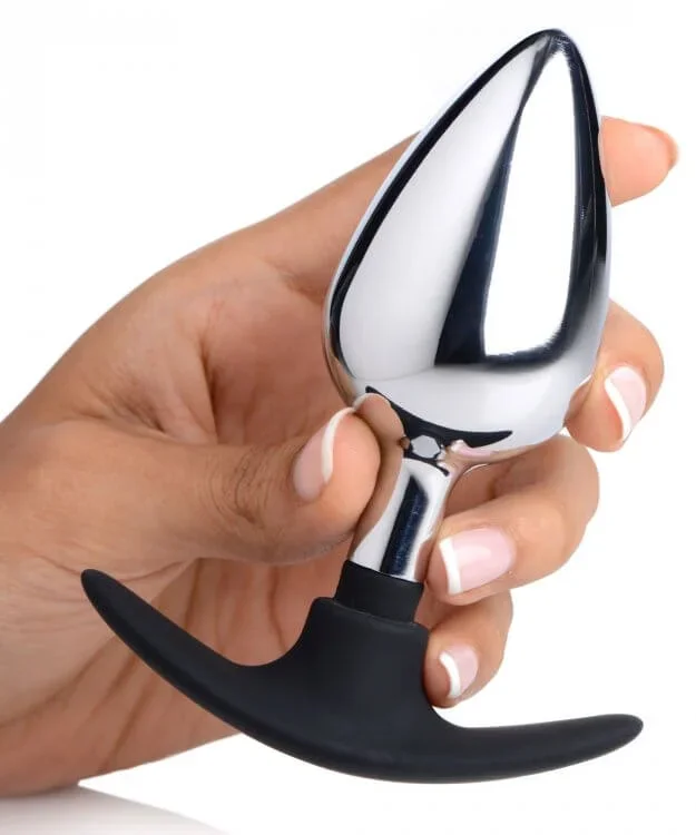 Experience Sensational Weight and Pleasure with the Master Series Dark Invader Metal and Silicone Anal Plug