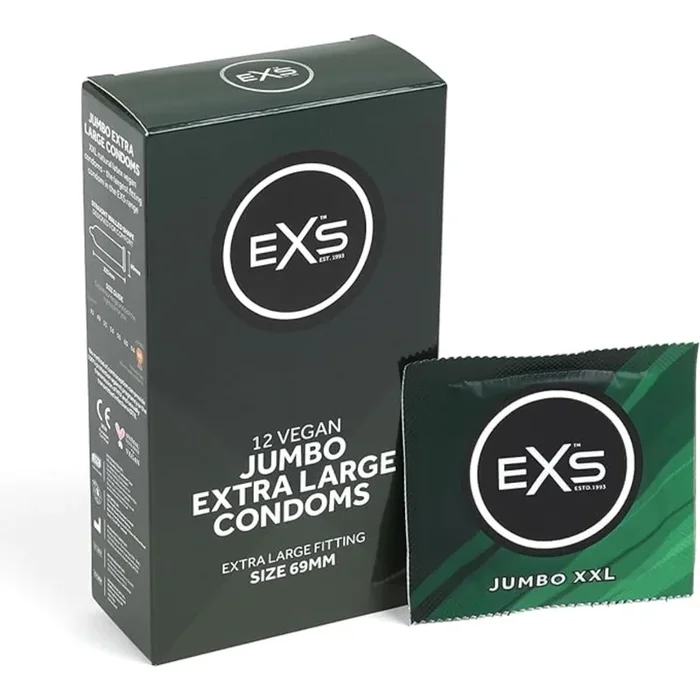 EXS Jumbo Extra Large Vegan Condoms 12 Pack