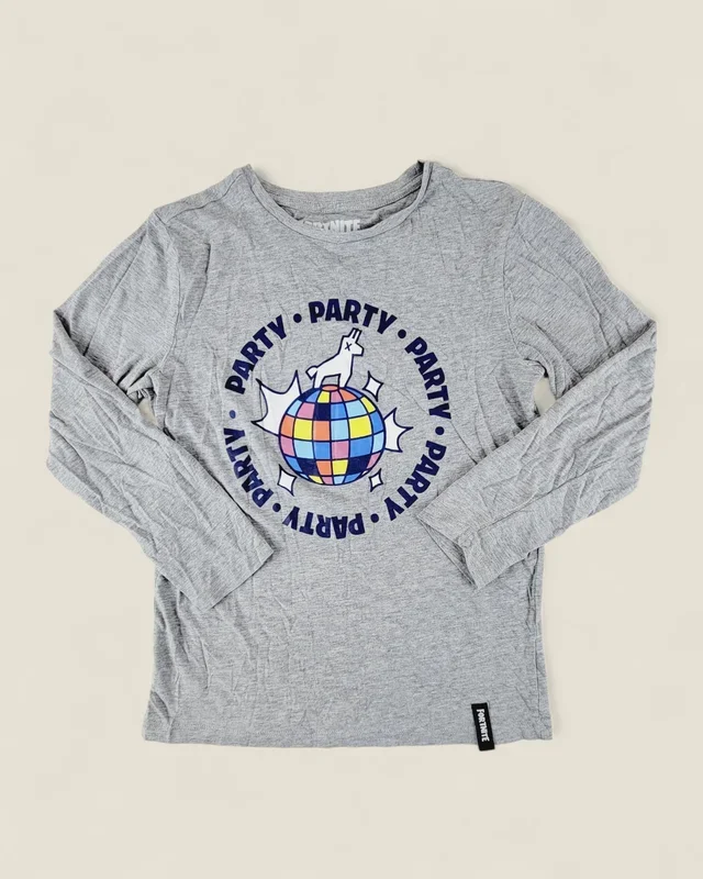 FORTNITE PARTY LLAMA LONG SLEEVE TOP BOYS 10-12Y PRE-LOVED