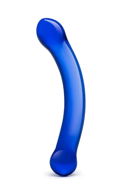 Gläs – Double Ended 6″ Curved Glass G-spot Dildo – Blue