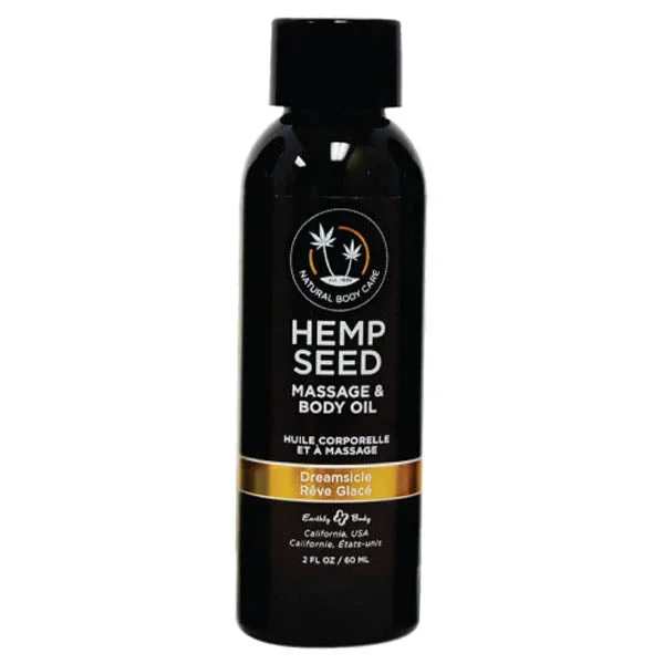 Hemp Seed Massage & Body Oil – Dreamsicle (Tangerine & Plum) Scented – 59 ml Bottle