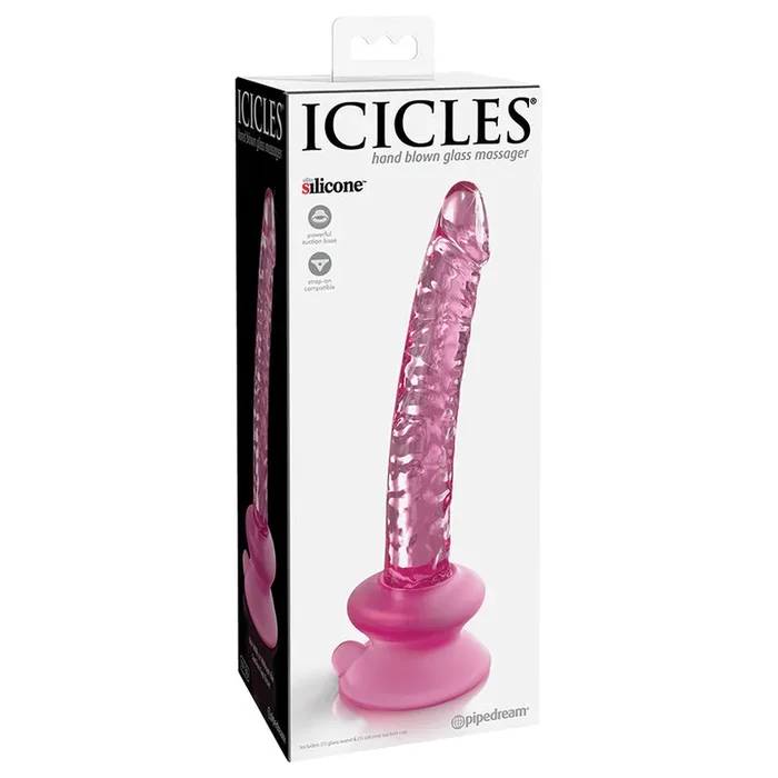 Icicles No. 86 Hand Blown Glass Massager – Pink