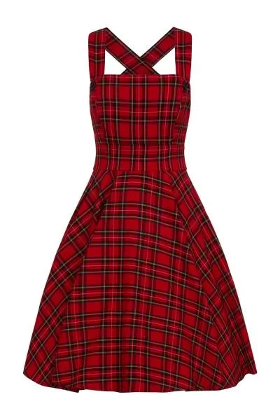 Irvine Pinafore Dress – Red Plaid –