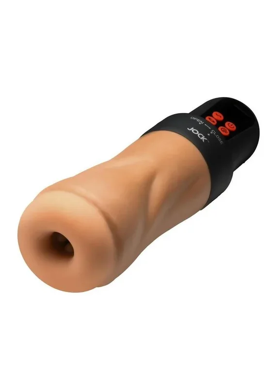 Jock Sucking and Vibrating Rechargeable Masturbator