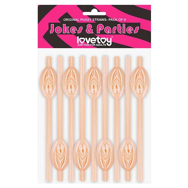 Jokes & Parties Original Pussy Straws – Flesh Pussy Straws – Set of 9