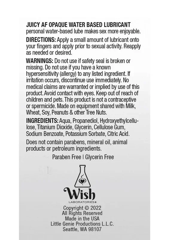 Juicy AF Water Based Opaque Lubricant