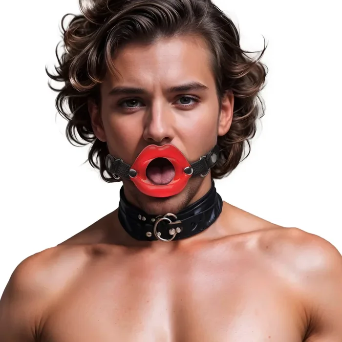 Juicy Lips Silicone Open Mouth Gag – Red