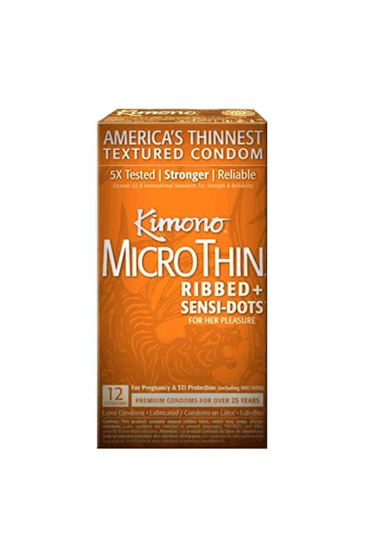 Kimono – MicroThin Ribbed Plus Sensi-Dots – 12 Pack