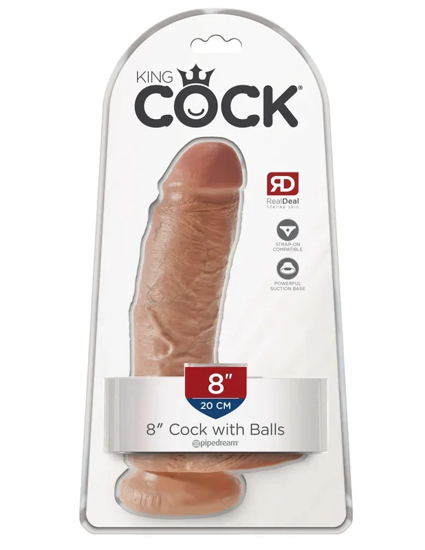 King Cock 8 inches with Balls Tan Dildo Real Deal RD