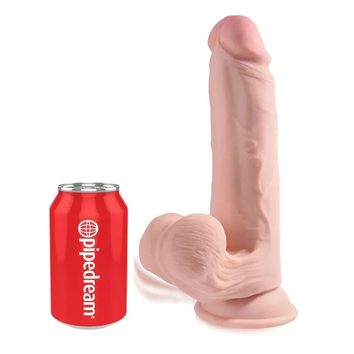 King Cock Plus 9 In Triple Density Cock W- Swinging Balls Light